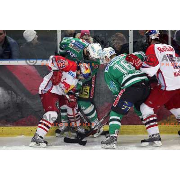 Artursson (29), Muric (15), Music (16) and MacLean at fifth game of the Final of EBEL league between Red Bulls Salzburg and ZM Olimpija, played in Salzburg 23.3.2008. Red Bulls won 5:0 . Photo by Ales Fevzer 