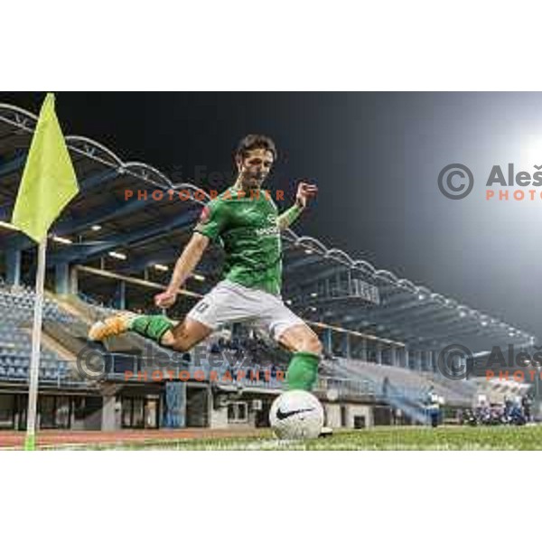 Radivoj Bosic in action during Prva Liga Telekom Slovenije 2002-2021 football match between Gorica and Olimpija in Nova Gorica, Slovenia on November 3, 2020