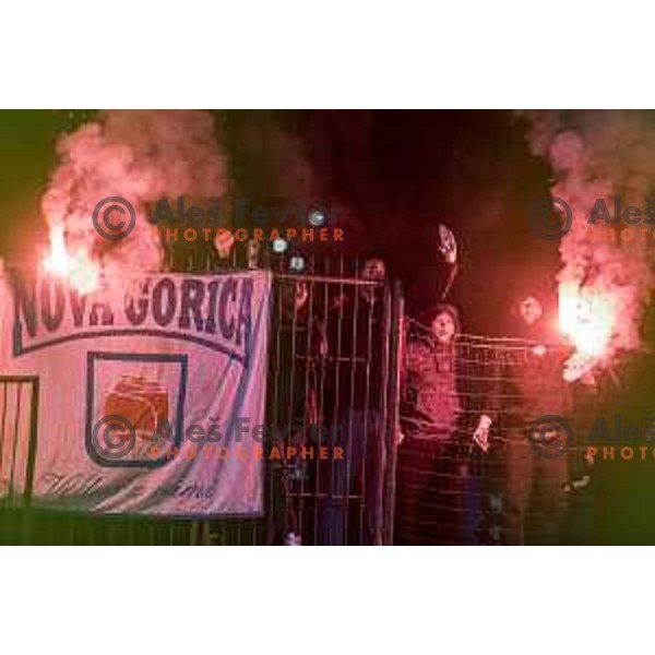 action during Prva Liga Telekom Slovenije 2002-2021 football match between Gorica and Olimpija in Nova Gorica, Slovenia on November 3, 2020