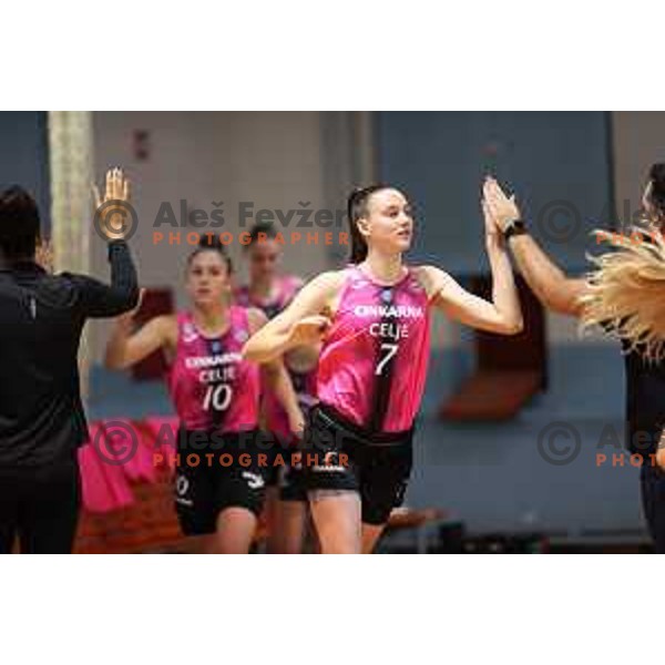 Marusa Senicar during 1.SKL Women basketball match between Jezica and Cinkarna Celje in Ljubljana, Slovenia on October 17, 2020