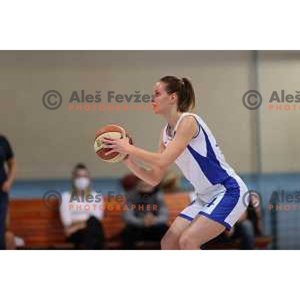 in action during 1.SKL Women basketball match between Jezica and Cinkarna Celje in Ljubljana, Slovenia on October 17, 2020