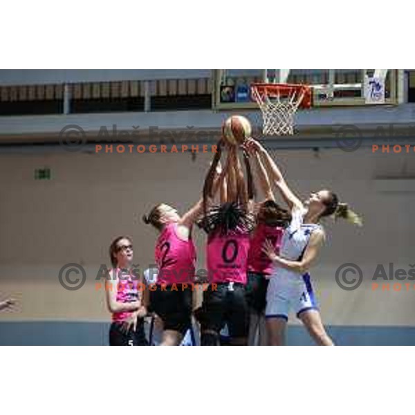 in action during 1.SKL Women basketball match between Jezica and Cinkarna Celje in Ljubljana, Slovenia on October 17, 2020
