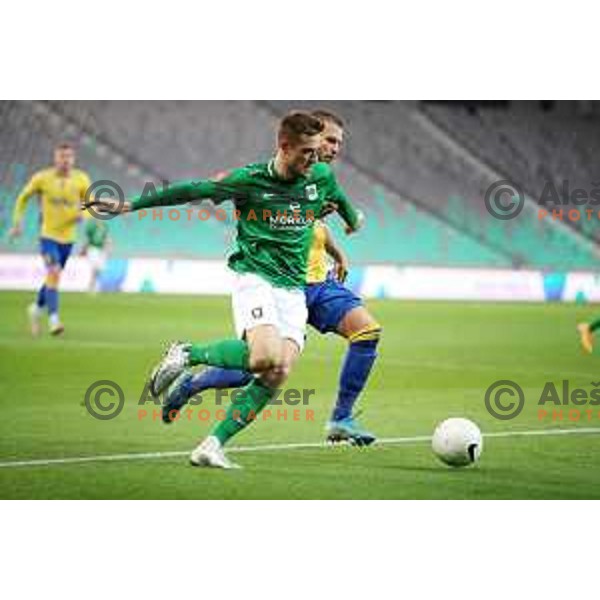 Timi Max Elsnik in action during Prva Liga Telekom Slovenije 2002-2021 football match between Olimpija and Koper in SRC Stozice, Ljubljana, Slovenia on November 7, 2020