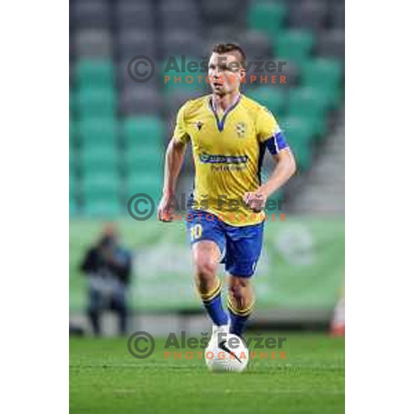 Dare Vrsic in action during Prva Liga Telekom Slovenije 2002-2021 football match between Olimpija and Koper in SRC Stozice, Ljubljana, Slovenia on November 7, 2020