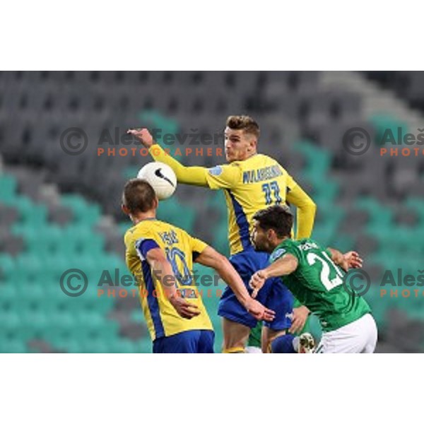 Nardin Mulahusejnovic in action during Prva Liga Telekom Slovenije 2002-2021 football match between Olimpija and Koper in SRC Stozice, Ljubljana, Slovenia on November 7, 2020
