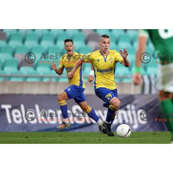 Nikola Krajinovic in action during Prva Liga Telekom Slovenije 2002-2021 football match between Olimpija and Koper in SRC Stozice, Ljubljana, Slovenia on November 7, 2020