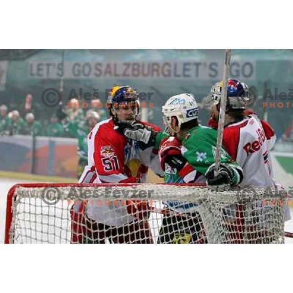 at fifth game of the Final of EBEL league between Red Bulls Salzburg and ZM Olimpija, played in Salzburg 23.3.2008. Red Bulls won 5:0 . Photo by Ales Fevzer 