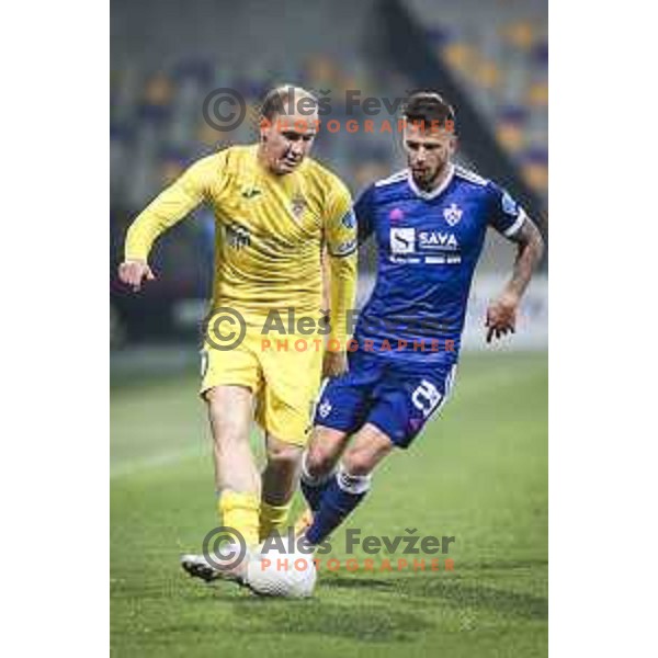 Senijad Ibricic vs Jan Mlakar in action during Prva liga Telekom Slovenije football match between Maribor and Domzale in Ljudski vrt, Maribor, Slovenia on November 7, 2020