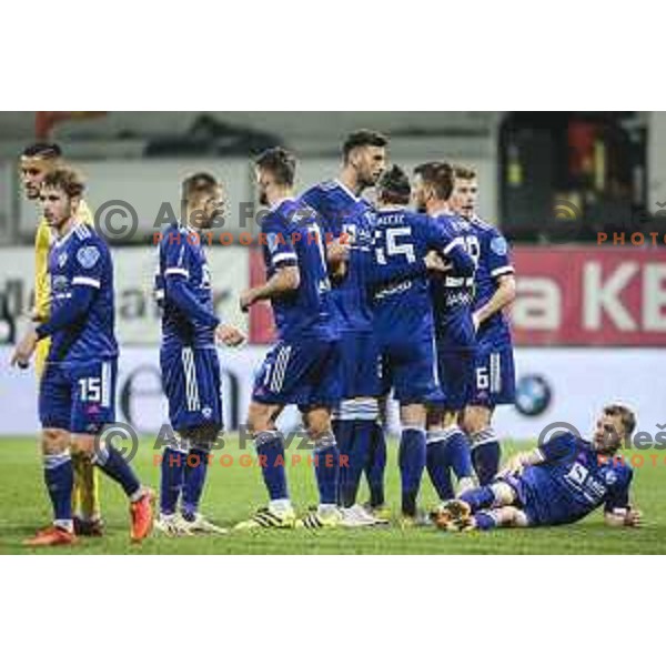 Amir Dervisevic and Rudi Vancas Pozeg in action during Prva liga Telekom Slovenije football match between Maribor and Domzale in Ljudski vrt, Maribor, Slovenia on November 7, 2020