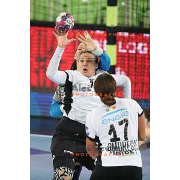 Dragana Cvijic and Samara Da Silva Vieira in action during EHF Champions League Women 2020-2021 handball match between Krim Mercator (SLO) and CSM Bucuresti (ROU) in SRC Stozice, Ljubljana, Slovenia on November 7, 2020