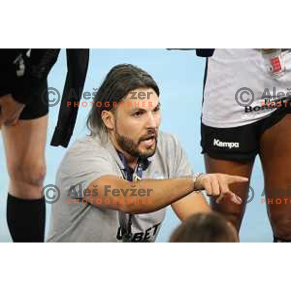 Adrian Vasile in action during EHF Champions League Women 2020-2021 handball match between Krim Mercator (SLO) and CSM Bucuresti (ROU) in SRC Stozice, Ljubljana, Slovenia on November 7, 2020