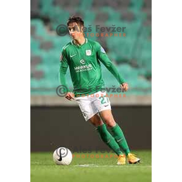 Mihail Caimacov in action during Prva Liga Telekom Slovenije 2002-2021 football match between Olimpija and Koper in SRC Stozice, Ljubljana, Slovenia on November 7, 2020