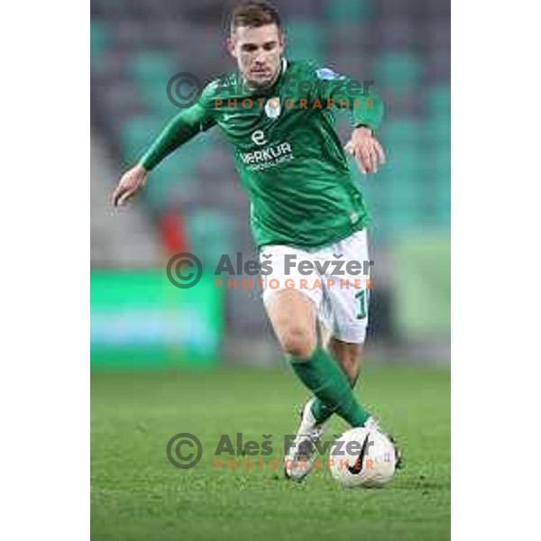Timi Max Elsnik in action during Prva Liga Telekom Slovenije 2002-2021 football match between Olimpija and Koper in SRC Stozice, Ljubljana, Slovenia on November 7, 2020