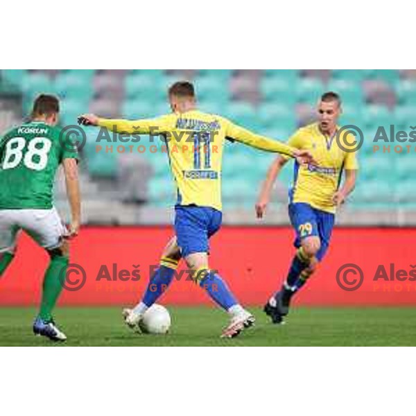 Nardin Mulahusejnovic in action during Prva Liga Telekom Slovenije 2002-2021 football match between Olimpija and Koper in SRC Stozice, Ljubljana, Slovenia on November 7, 2020