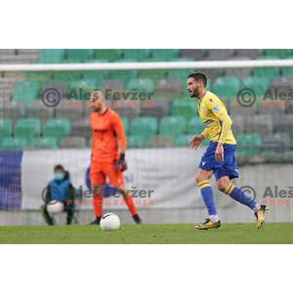 Aleksander Rajcevic in action during Prva Liga Telekom Slovenije 2002-2021 football match between Olimpija and Koper in SRC Stozice, Ljubljana, Slovenia on November 7, 2020