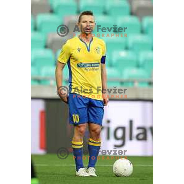 Dare Vrsic in action during Prva Liga Telekom Slovenije 2002-2021 football match between Olimpija and Koper in SRC Stozice, Ljubljana, Slovenia on November 7, 2020