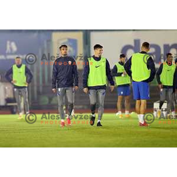 Miha Zajc of Slovenia football team during practice session at ZAK stadium in Ljubljana, Slovenia on November 9, 2020