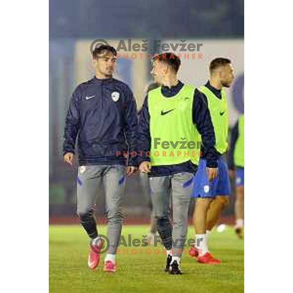 Miha Zajc of Slovenia football team during practice session at ZAK stadium in Ljubljana, Slovenia on November 9, 2020