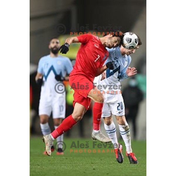 Adam Gnezda Cerin in action during friendly football match between Slovenia and Azerbaijan in SRC Stozice, Ljubljana, Slovenia on November 11, 2020