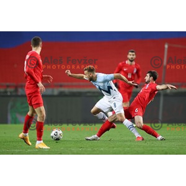 Sandi Lovric in action during friendly football match between Slovenia and Azerbaijan in SRC Stozice, Ljubljana, Slovenia on November 11, 2020