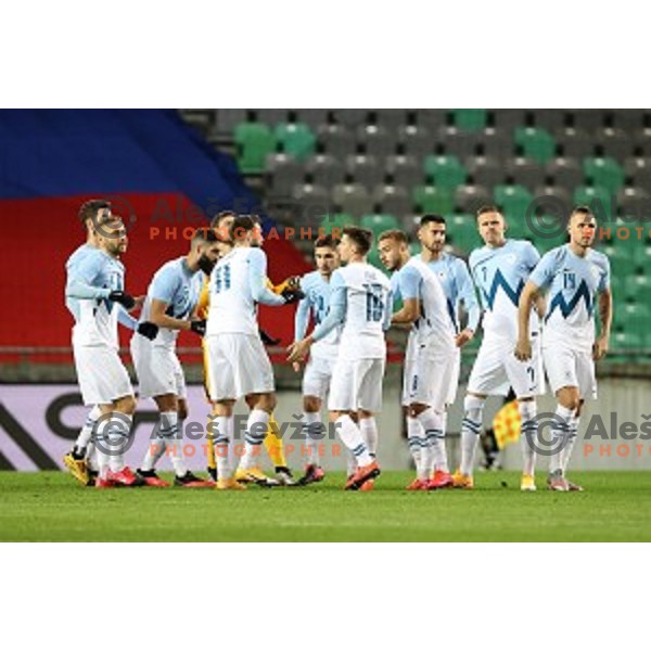 Sandi Lovric, Miha Zajc, Jasmin Kurtic during friendly football match between Slovenia and Azerbaijan in SRC Stozice, Ljubljana, Slovenia on November 11,2020