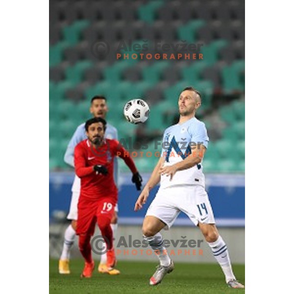 Jasmin Kurtic in action during friendly football match between Slovenia and Azerbaijan in SRC Stozice, Ljubljana, Slovenia on November 11, 2020
