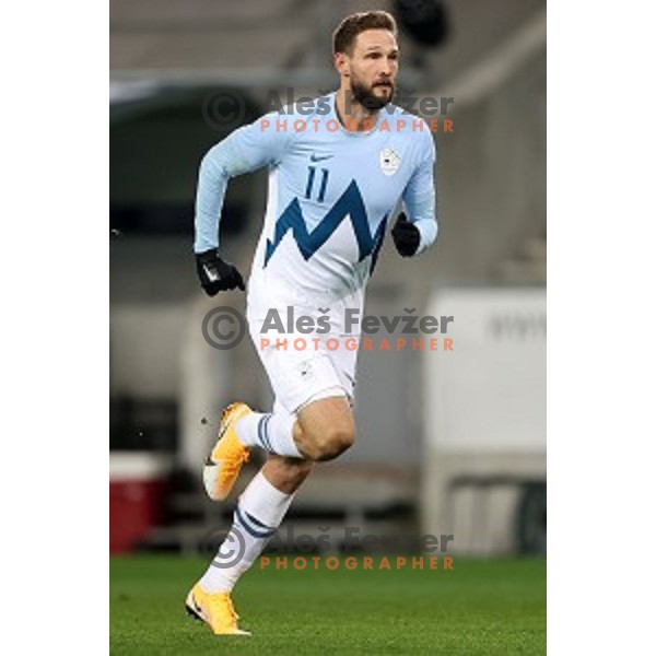 Tim Matavz in action during friendly football match between Slovenia and Azerbaijan in SRC Stozice, Ljubljana, Slovenia on November 11, 2020