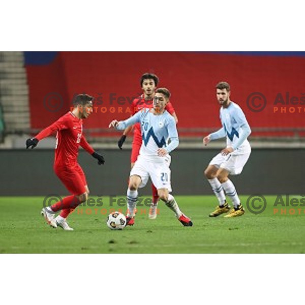 Adam Gnezda Cerin in action during friendly football match between Slovenia and Azerbaijan in SRC Stozice, Ljubljana, Slovenia on November 11, 2020