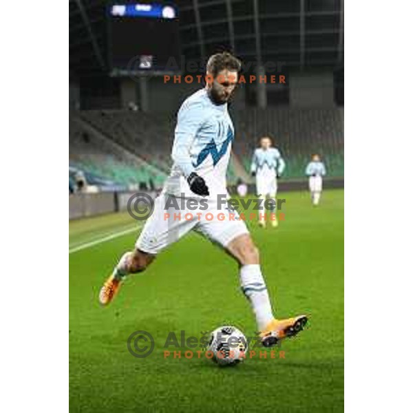 Tim Matavz in action during friendly football match between Slovenia and Azerbaijan in SRC Stozice, Ljubljana, Slovenia on November 11, 2020