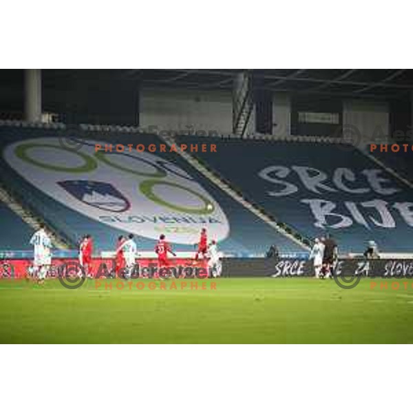 in action during friendly football match between Slovenia and Azerbaijan in SRC Stozice, Ljubljana, Slovenia on November 11, 2020