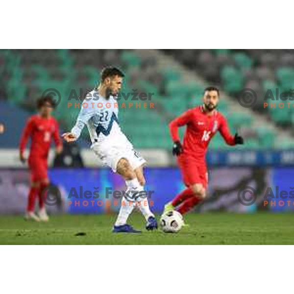 Amadej Vetrih in action during friendly football match between Slovenia and Azerbaijan in SRC Stozice, Ljubljana, Slovenia on November 11, 2020