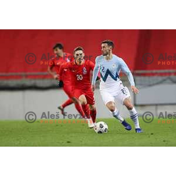 Amadej Vetrih in action during friendly football match between Slovenia and Azerbaijan in SRC Stozice, Ljubljana, Slovenia on November 11, 2020