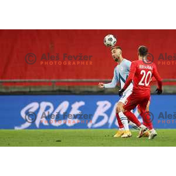 Andraz Sporar in action during friendly football match between Slovenia and Azerbaijan in SRC Stozice, Ljubljana, Slovenia on November 11, 2020