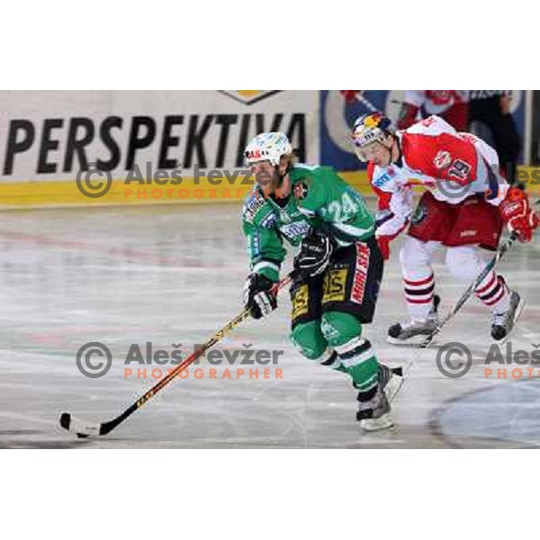 Tomaz Vnuk at sixth game of the Final of EBEL league between ZM Olimpija and Red Bulls Salzburg, played in Ljubljana 25.3.2008. Red Bulls Salzburg won the game 3:2 and series 4:2 and became Champions of EBEL league. Photo by Ales Fevzer 