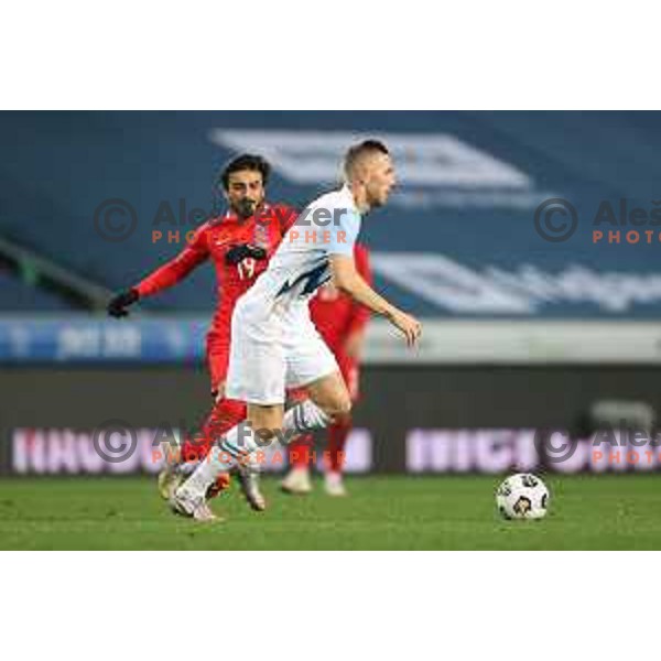 Jasmin Kurtic in action during friendly football match between Slovenia and Azerbaijan in SRC Stozice, Ljubljana, Slovenia on November 11, 2020