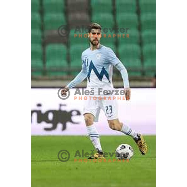 Kenan Bajric in action during friendly football match between Slovenia and Azerbaijan in SRC Stozice, Ljubljana, Slovenia on November 11, 2020