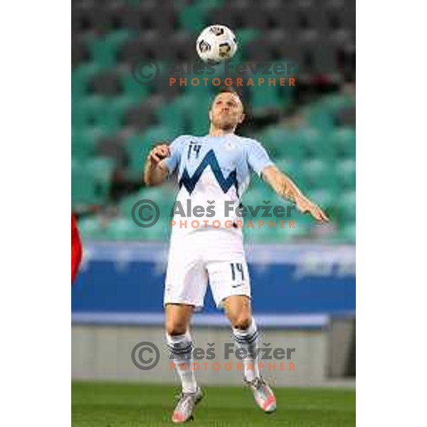 Jasmin Kurtic in action during friendly football match between Slovenia and Azerbaijan in SRC Stozice, Ljubljana, Slovenia on November 11, 2020