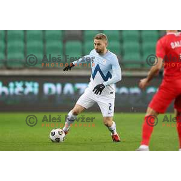 Nejc Skubic in action during friendly football match between Slovenia and Azerbaijan in SRC Stozice, Ljubljana, Slovenia on November 11, 2020
