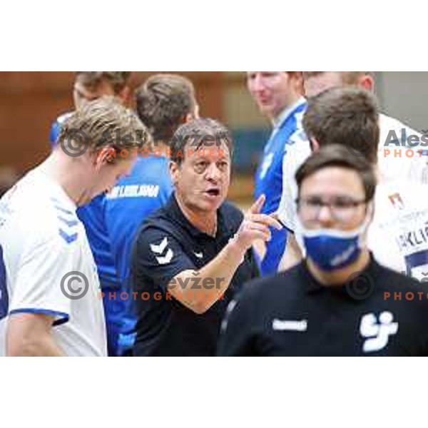 Bojan Cotar, head coach of MRK Ljubljana during 1.NLB league handball match between MRK Ljubljana and Trimo Trebnje in Kodeljevo Hall, Ljubljana, Slovenia on November 14, 2020