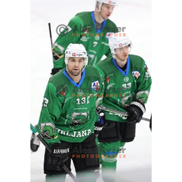 Ziga Pance of SZ Olimpija in action during Alps League ice-hockey match between SZ Olimpija and Weihenstephan in Ljubljana, Slovenia on November 14, 2020