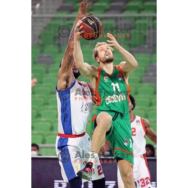 Jaka Blazic in action during ABA league regular season basketball match between Cedevita Olimpija and Borac in Ljubljana on November 15, 2020