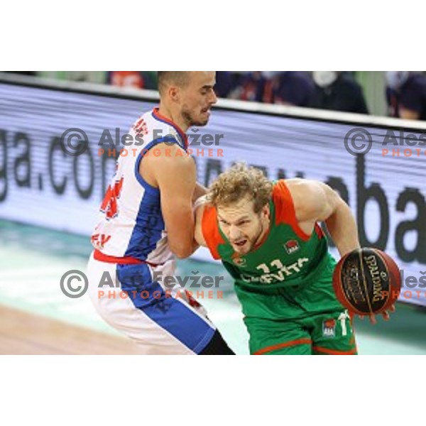 Jaka Blazic in action during ABA league regular season basketball match between Cedevita Olimpija and Borac in Ljubljana on November 15, 2020