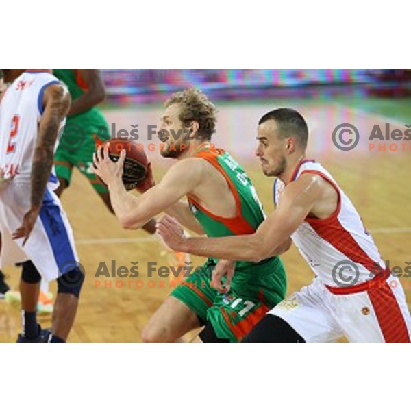 Jaka Blazic in action during ABA league regular season basketball match between Cedevita Olimpija and Borac in Ljubljana on November 15, 2020