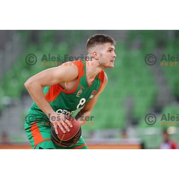 Edo Muric in action during ABA league regular season basketball match between Cedevita Olimpija and Borac in Ljubljana on November 15, 2020