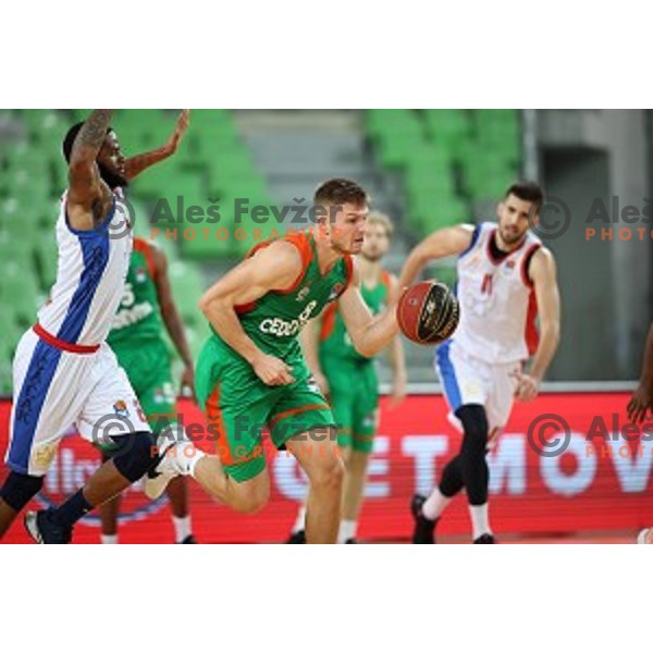 Edo Muric in action during ABA league regular season basketball match between Cedevita Olimpija and Borac in Ljubljana on November 15, 2020
