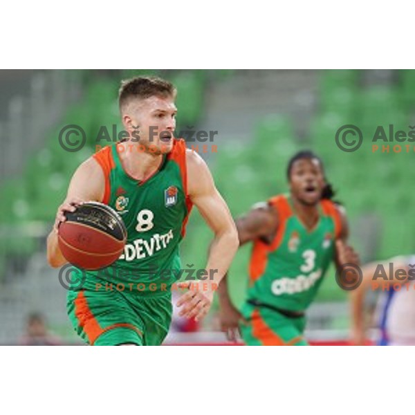 Edo Muric in action during ABA league regular season basketball match between Cedevita Olimpija and Borac in Ljubljana on November 15, 2020