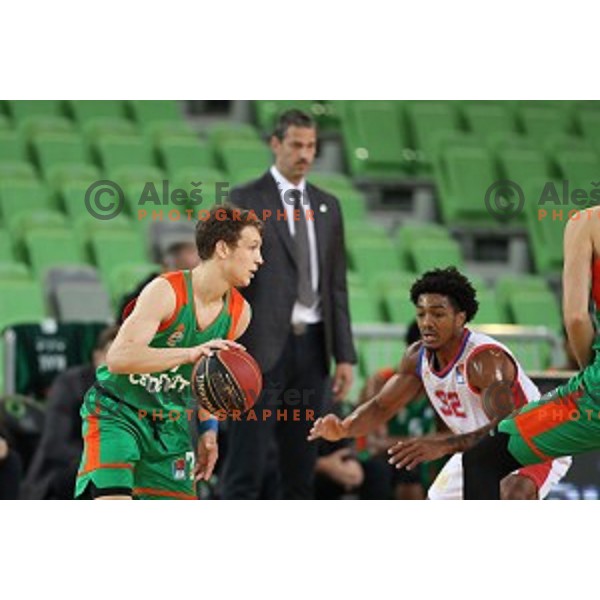 Dan Duscak in action during ABA league regular season basketball match between Cedevita Olimpija and Borac in Ljubljana on November 15, 2020