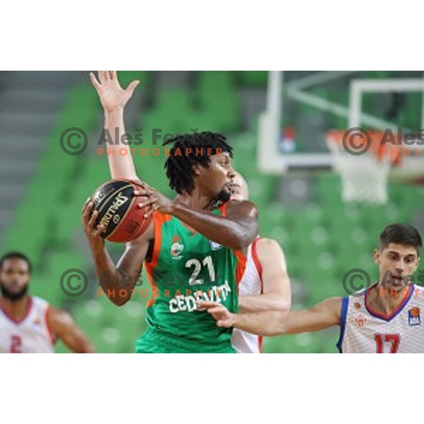 Jarrod Jones in action during ABA league regular season basketball match between Cedevita Olimpija and Borac in Ljubljana on November 15, 2020