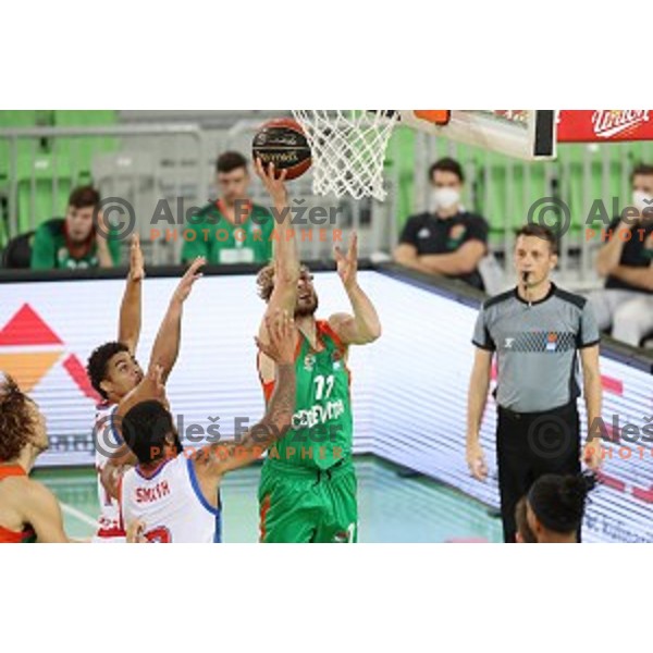 Jaka Blazic in action during ABA league regular season basketball match between Cedevita Olimpija and Borac in Ljubljana on November 15, 2020
