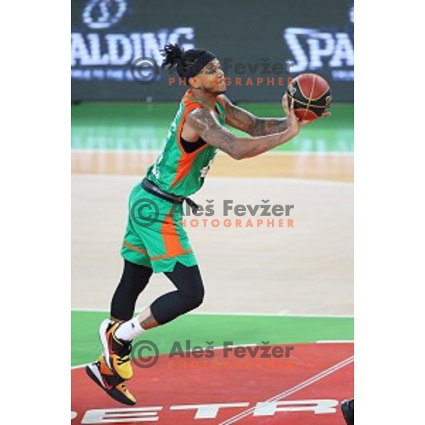 Rion Brown in action during ABA league regular season basketball match between Cedevita Olimpija and Borac in Ljubljana on November 15, 2020
